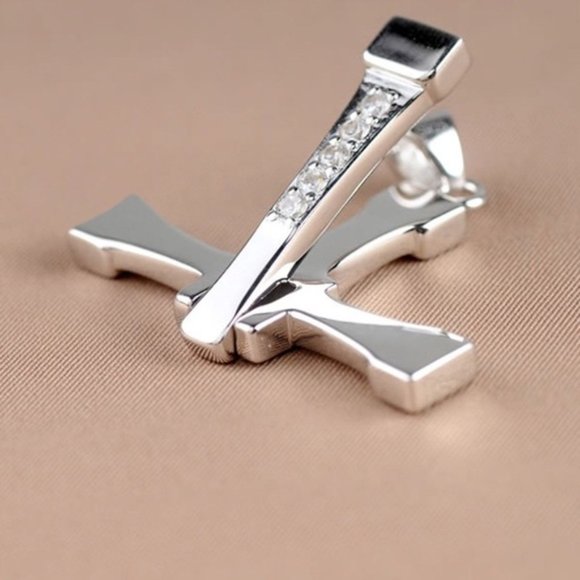 Men's Cross pendant necklace with Swarovski - Picture 7 of 9